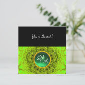 GREEN DAHLIA, JADE, felgroen, zwart geel Kaart (Staand voorkant)