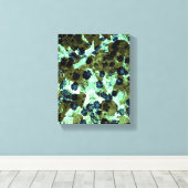 Green Daisies Abstract modern design Canvas Afdruk (Insitu (Houten vloer))