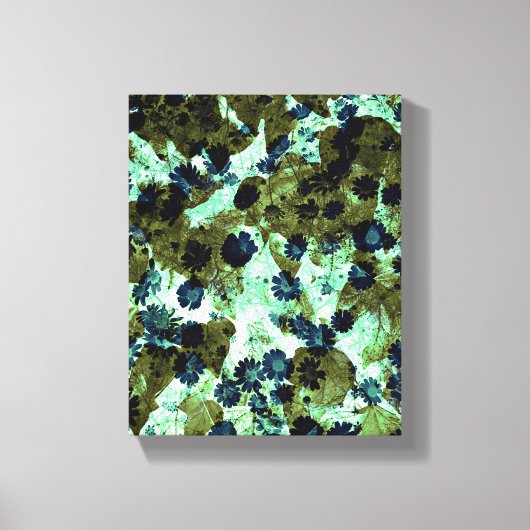 Green Daisies Abstract modern design Canvas Afdruk (Voorkant)