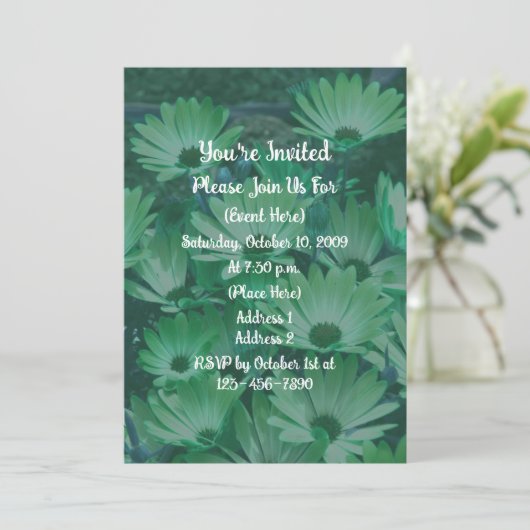 Green Daisies Floral Kaart (Staand voorkant)