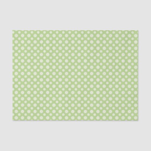 Green Daisies Floral Pattern Tissuepapier (Voorkant)