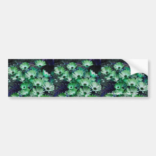 Green Daisies Flower Bumpersticker Art