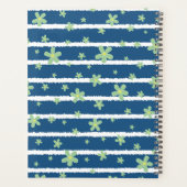 Green Daisies op Blue_ Floral Pattern Script Planner (Achterkant)