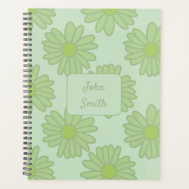 Green Daisies op Green_Floral Patroon Script Planner