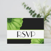 Green Daisies RSVP Wedding Response V3A Kaartje (Staand voorkant)
