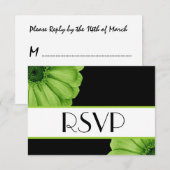 Green Daisies RSVP Wedding Response V3A Kaartje (Voorkant / Achterkant)
