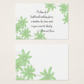 Green Daisies Wedding Charity Favor Card Visitekaartjes (Voorkant /achterkant)