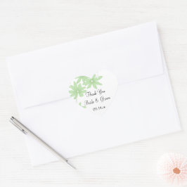 Green Daisies Wedding Dank je wel voor tag Hart Sticker
