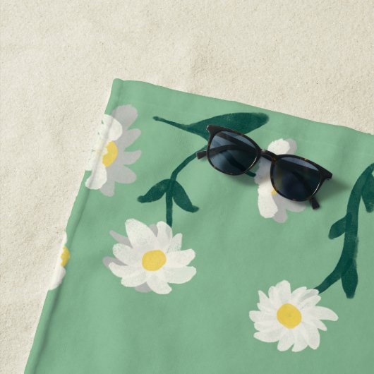 Green Daisy Beach Towel Strandlaken (In situ)