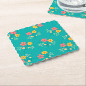 Green Daisy  Bouquet Pattern Kartonnen Onderzetters (Gebogen)