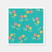 Green Daisy  Bouquet Pattern Servet (Voorkant)