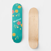 Green Daisy Bouquet Pattern Skateboard (Voorkant)
