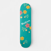 Green Daisy Bouquet Pattern Skateboard (Voorkant)