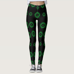 Green Daisy...C Diff Leggings