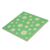 Green Daisy Ceramic Tile Tegeltje (Zijkant)