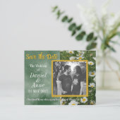 Green Daisy Christelijk Save the Date Briefkaart (Staand voorkant)