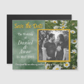 Green Daisy Christelijk Save the Date Magnetische (Voorkant / Achterkant)