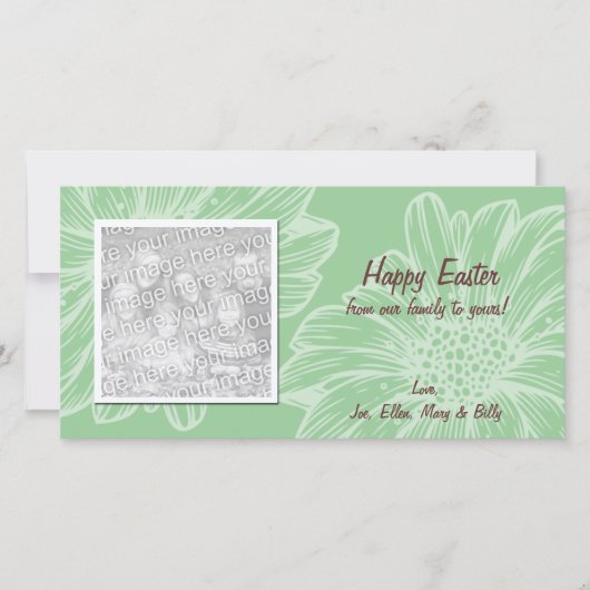 Green Daisy Easter-fotokaarten Feestdagenkaart (Voorkant)