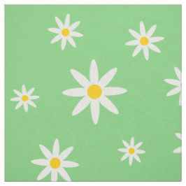 Green Daisy Fabric Stof