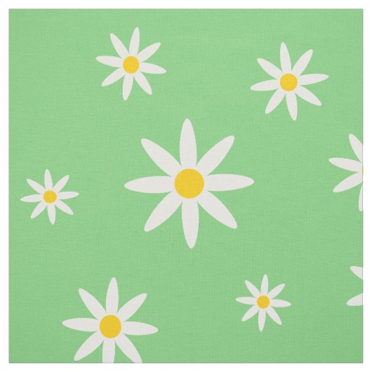 Green Daisy Fabric Stof (Swatch)