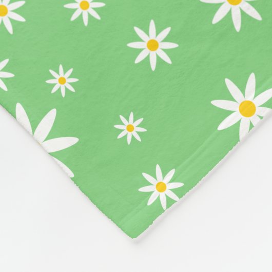 Green Daisy Fleece Blanket Deken (Hoek)