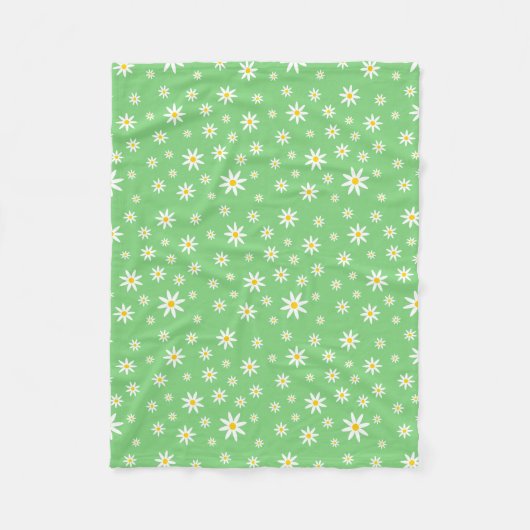 Green Daisy Fleece Blanket Deken (Voorkant)