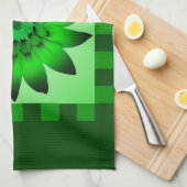 Green Daisy Flower #2 Kitchen Towel Theedoek (Quarter Fold)