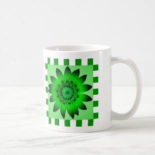 Green Daisy Flower, Pattern Stripes - Mok