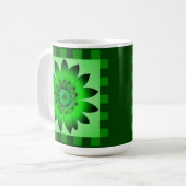 Green Daisy Flower, Pattern Stripes - Mok (Voorkant links)
