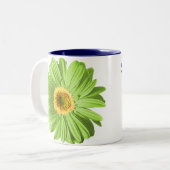 Green Daisy Flower Tweekleurige Koffiemok (Voorkant links)