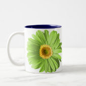 Green Daisy Flower Tweekleurige Koffiemok (Links)