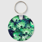 Green Daisy Flowers gepersonaliseerd Sleutelhanger (Achterkant)