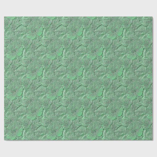 Green Daisy Flowers Natuur Art Pattern Cadeaupapier (Vlak)