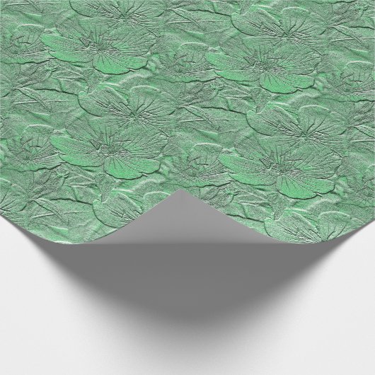 Green Daisy Flowers Natuur Art Pattern Cadeaupapier (Hoek)