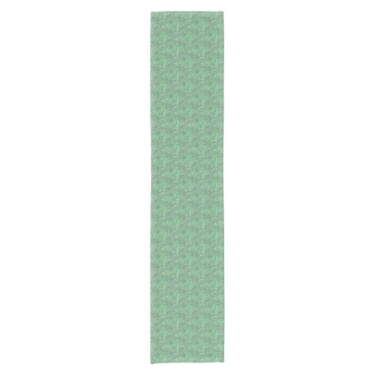 Green Daisy Flowers Natuur Art Pattern Korte Tafelloper (Voorkant)