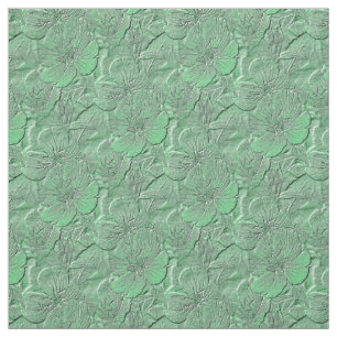 Green Daisy Flowers Natuur Art Pattern Stof