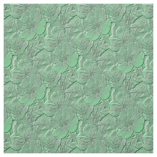 Green Daisy Flowers Natuur Art Pattern Stof (Swatch)