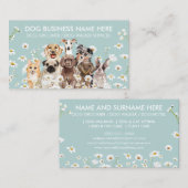 Green Daisy Flowers Pet Sitter Dog Walker petcare Visitekaartje (Voorkant / Achterkant)