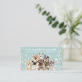Green Daisy Flowers Pet Sitter Dog Walker petcare Visitekaartje (Staand voorkant)