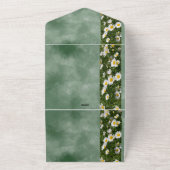 Green Daisy Formal All in One Wedding Uitnodiging (Buitenkant)