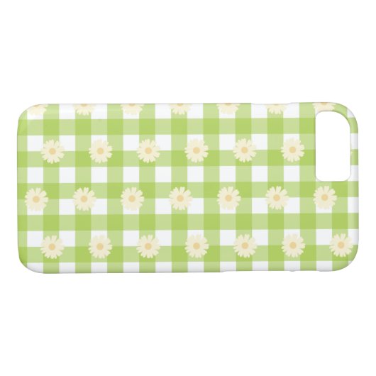 Green Daisy Gingham Pattern Case-Mate iPhone Case (Achterkant (Horizontaal))
