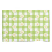 Green Daisy Gingham Pattern Kussensloop (Voorkant-Rechts)