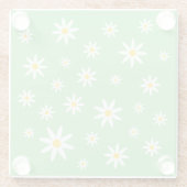 Green Daisy Glass Onderzetter Glazen Onderzetter (Achterkant)