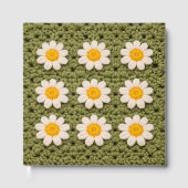 Green Daisy Granny Square Crochet Pattern Floral Gastenboek (Voorkant)