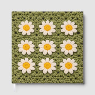Green Daisy Granny Square Crochet Pattern Floral Gastenboek