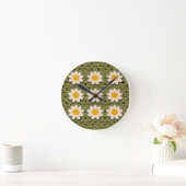 Green Daisy Granny Square Crochet Pattern Floral Ronde Klok (Huis)