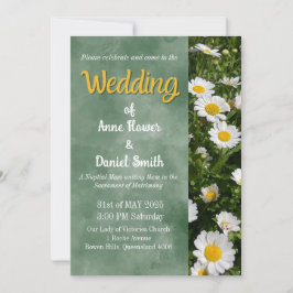 Green Daisy katholieke bruiloft Kaart