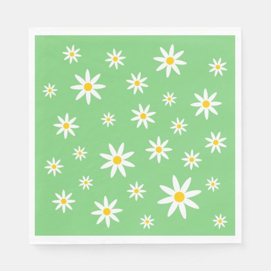 Green Daisy Paper Napkins Servet (Voorkant)