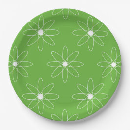 Green Daisy Paper Plate Papieren Bordje