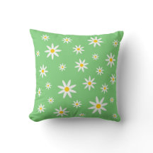 Green Daisy Pillow
